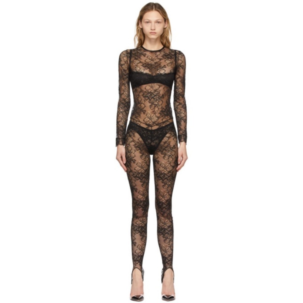La Perla Jumpsuit in black Italian Jacquard lace - limited edition